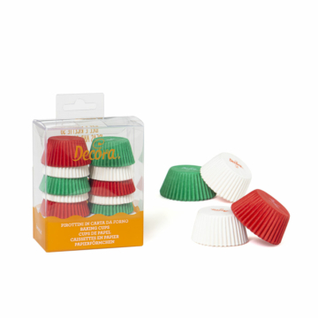 Decora mini muffin/bonbon forma 200db - Zöld-fehér-piros