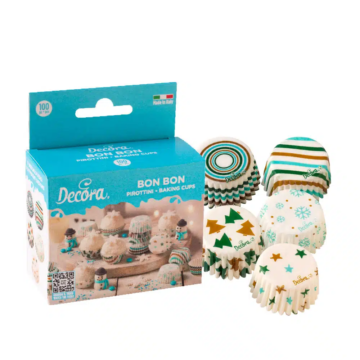 Decora karácsonyi bonbon kapszli hópelyhes 100db