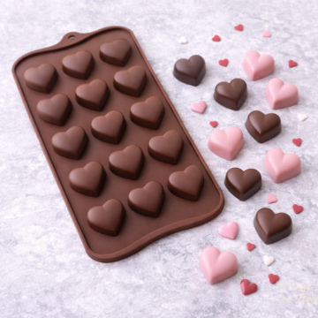 Szilikon csokoládé bonbon forma - Szívek