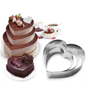 Fém szív tortaforma 3db - 10, 15, 20cm x4,5cm