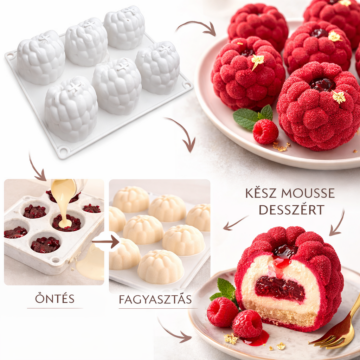 Szilikon forma mousse - Málna 6db-os