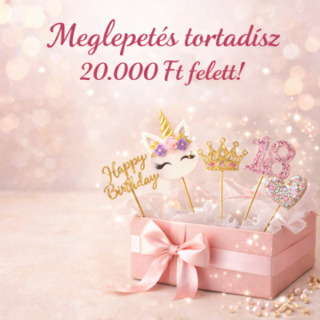 Meglepetés ajándék tortadísz 20.000 Ft vásárlás felett