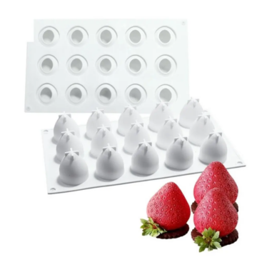 Szilikon forma mousse - Eper 15db-os