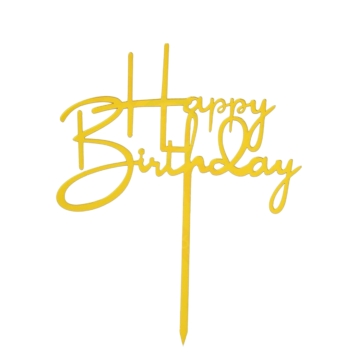 Akril beszúró ,,Happy Birthday" 1 db - Arany