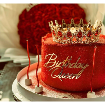 Akril felirat ,,Birthday Queen" 1 db - Arany