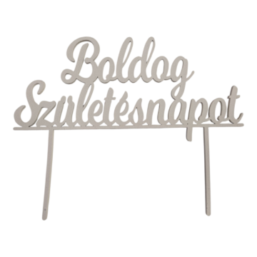 Fa torta beszúró - Boldog születésnapot Fehér 21cmx 9cm (nagy)