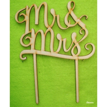 Fa torta beszúró - Mr&amp;amp;Mrs natúr 14x18,5cm