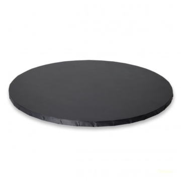 Prémium Fekete kerek tortadob/alátét 1 cm vastag,  30 cm