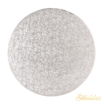 Prémium ezüst kerek tortadob/alátét 1cm vastag - 40cm