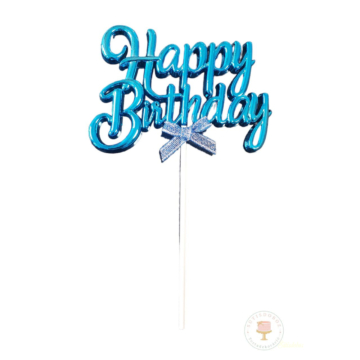 Műanyag tortabeszúró Happy Birthday - Kék