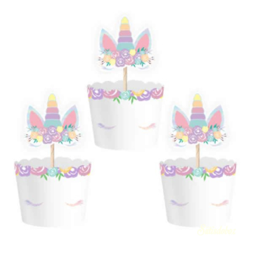 Cupcake papír 8db -  Unikornis