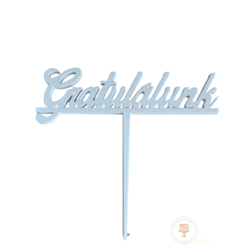 Fa tortabeszúró - GRATULÁLUNK fehér 12x11 cm