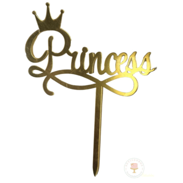Akril beszúró Princess 1 db - Arany