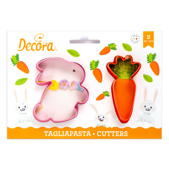 Decora műanyag kiszúró 2db - Nyuszi és répa