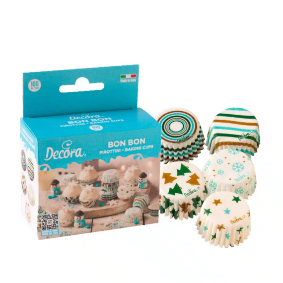 Decora karácsonyi bonbon kapszli hópelyhes 100db