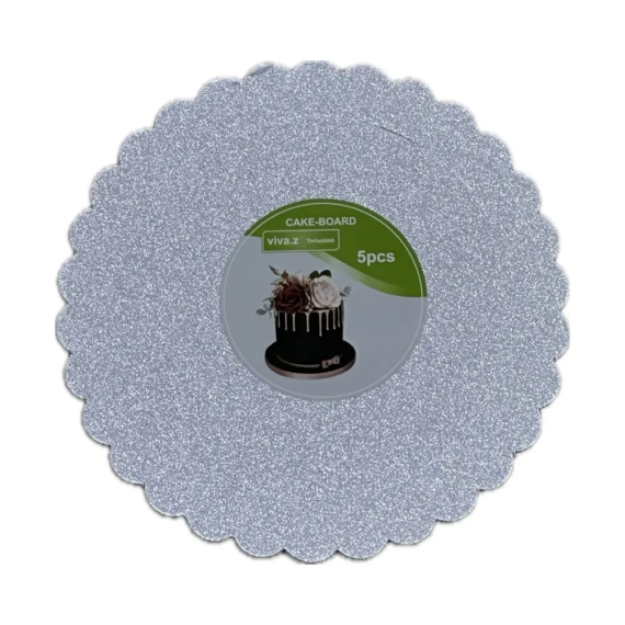 Hullámos fehér tortakarton 25cm 5db