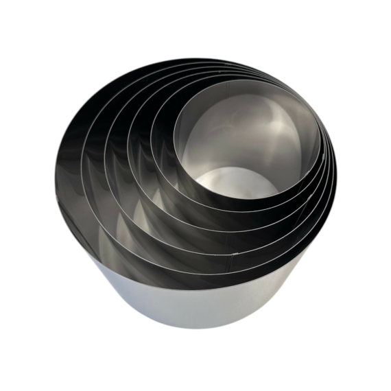 Rozsdamentes acél tortakarika szett 4db (18, 20, 22, 24cm x 10cm)