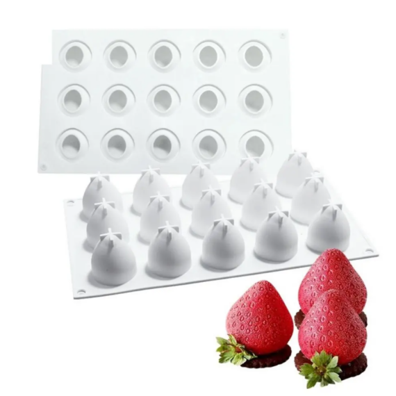 Szilikon forma mousse - Eper 15db-os