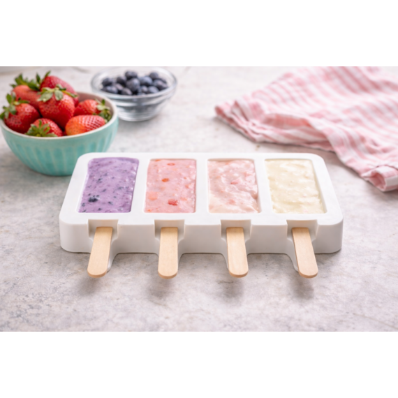 x Szilikon jégkrém/Popsicle forma - Mélyedéssel