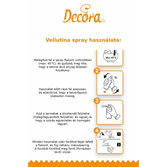 Decora velvet bársony spray - Narancs 100ml