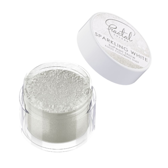 Fractal dekorációs selyemfényű ételszínező por - Sparkling White - Szikrázó fehér
