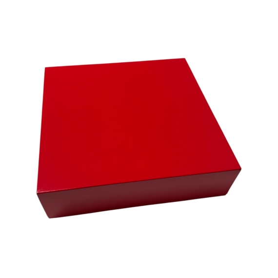 Piros süteményes doboz 22x22x6cm