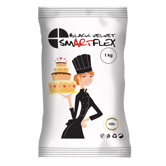 Smartflex Velvet dekorációs massza 1kg - Fekete