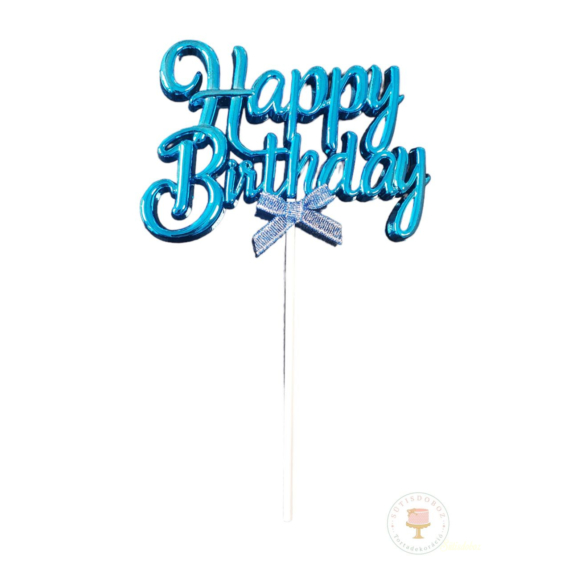 Műanyag tortabeszúró Happy Birthday - Kék