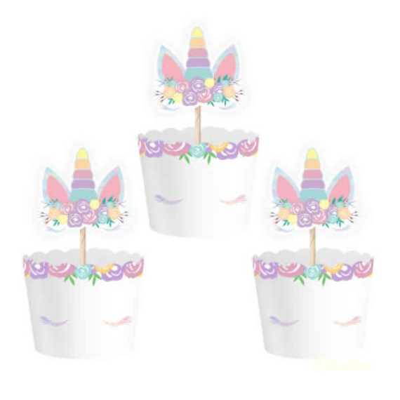 Cupcake papír 8db -  Unikornis