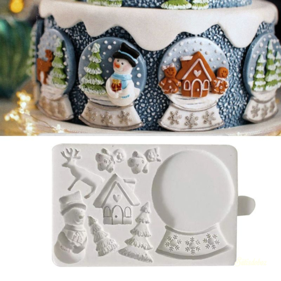 Szilikon forma fondant díszekhez - Hógömbök