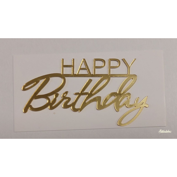 Műanyag tortadísz - Happy Birthday írott