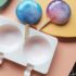 X Szilikon jégkrém/Popsicle forma - Kerek nyalóka 4db-os