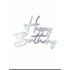 Akril felirat ,,Happy Birthday" 1 db - Ezüst Kicsi
