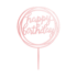 Akril beszúró ,,Happy Birthday" 1 db - Kerek rose gold